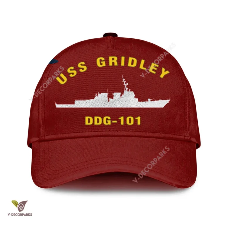 Uss Gridley Ddg-101 Classic Baseball Cap Gift For Navy Veteran, Custom Print/embroidered Us Navy Ships Classic Cap