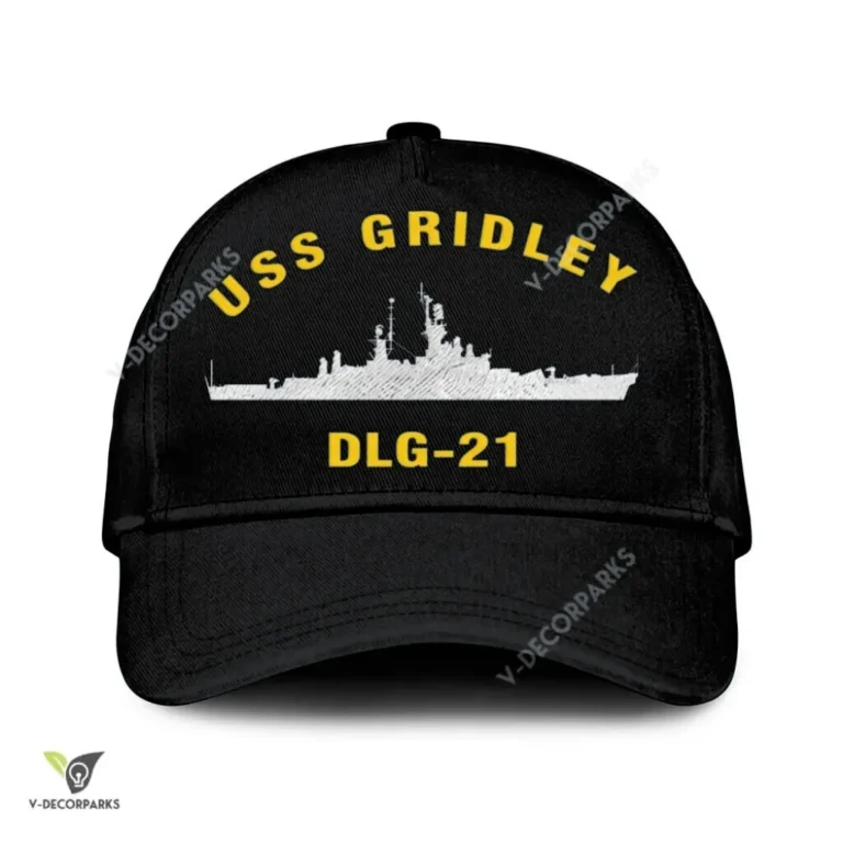 Uss Gridley Dlg-21 Classic Baseball Cap Gift For Navy Veteran, Custom Print/embroidered Us Navy Ships Classic Cap