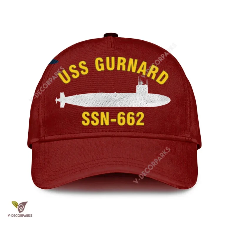 Uss Gurnard Ssn-662 Classic Baseball Cap Gift For Navy Veteran, Custom Print/embroidered Us Navy Ships Classic Cap