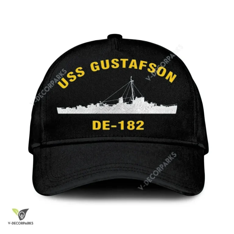 Uss Gustafson De-182 Classic Baseball Cap Gift For Navy Veteran, Custom Print/embroidered Us Navy Ships Classic Cap