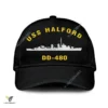 Uss Halford Dd-480 Classic Baseball Cap Gift For Navy Veteran, Custom Print/embroidered Us Navy Ships Classic Cap