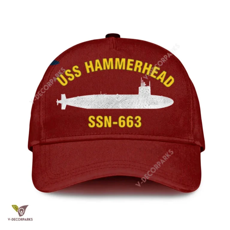 Uss Hammerhead Ssn-663 Classic Baseball Cap Gift For Navy Veteran, Custom Print/embroidered Us Navy Ships Classic Cap