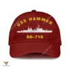 Uss Hamner Dd-718 Classic Baseball Cap Gift For Navy Veteran, Custom Print/embroidered Us Navy Ships Classic Cap