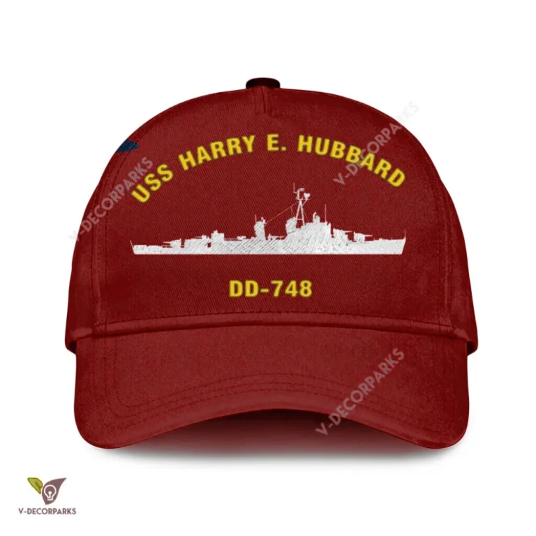 Uss Harry E. Hubbard Dd-748 Classic Baseball Cap Gift For Navy Veteran, Custom Print/embroidered Us Navy Ships Classic Cap