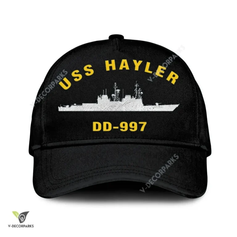 Uss Hayler Dd-997 Classic Baseball Cap Gift For Navy Veteran, Custom Print/embroidered Us Navy Ships Classic Cap