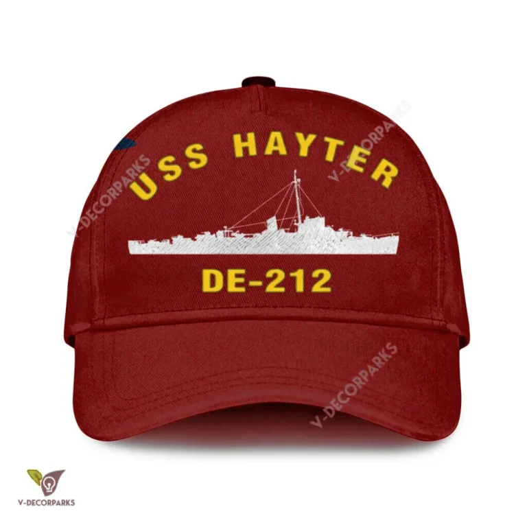 Uss Hayter De-212 Classic Baseball Cap Gift For Navy Veteran, Custom Print/embroidered Us Navy Ships Classic Cap