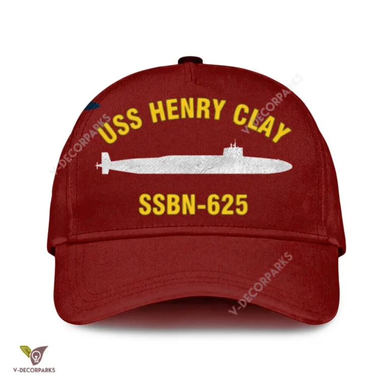 Uss Henry Clay Ssbn-625 Classic Baseball Cap Gift For Navy Veteran, Custom Print/embroidered Us Navy Ships Classic Cap