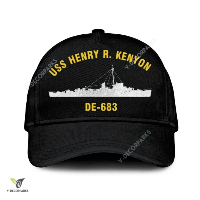Uss Henry R. Kenyon De-683 Classic Baseball Cap Gift For Navy Veteran, Custom Print/embroidered Us Navy Ships Classic Cap