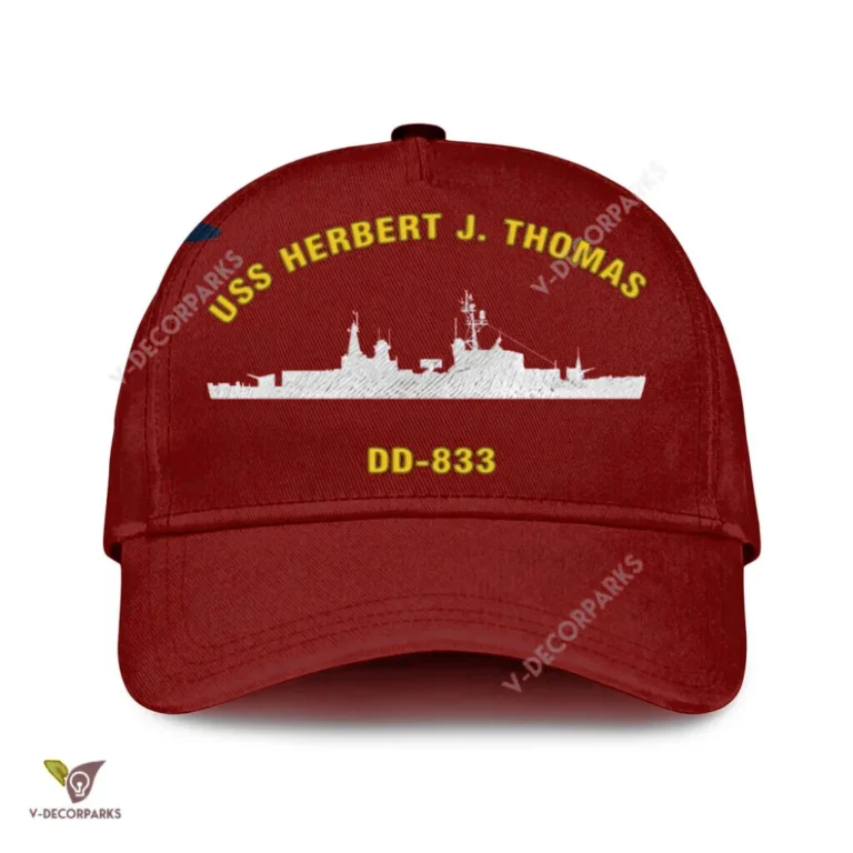 Uss Herbert J. Thomas Dd-833 Classic Baseball Cap Gift For Navy Veteran, Custom Print/embroidered Us Navy Ships Classic Cap