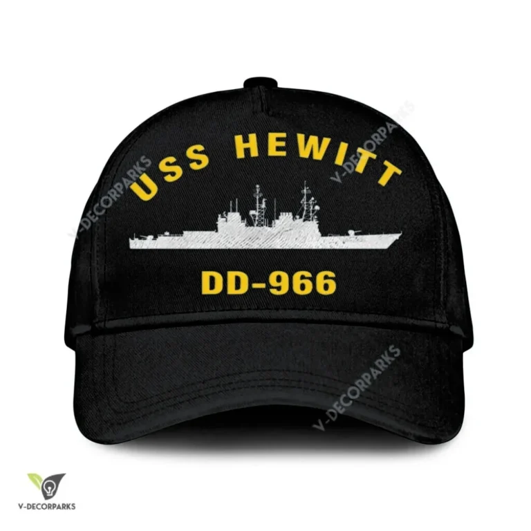 Uss Hewitt Dd-966 Classic Baseball Cap Gift For Navy Veteran, Custom Print/embroidered Us Navy Ships Classic Cap