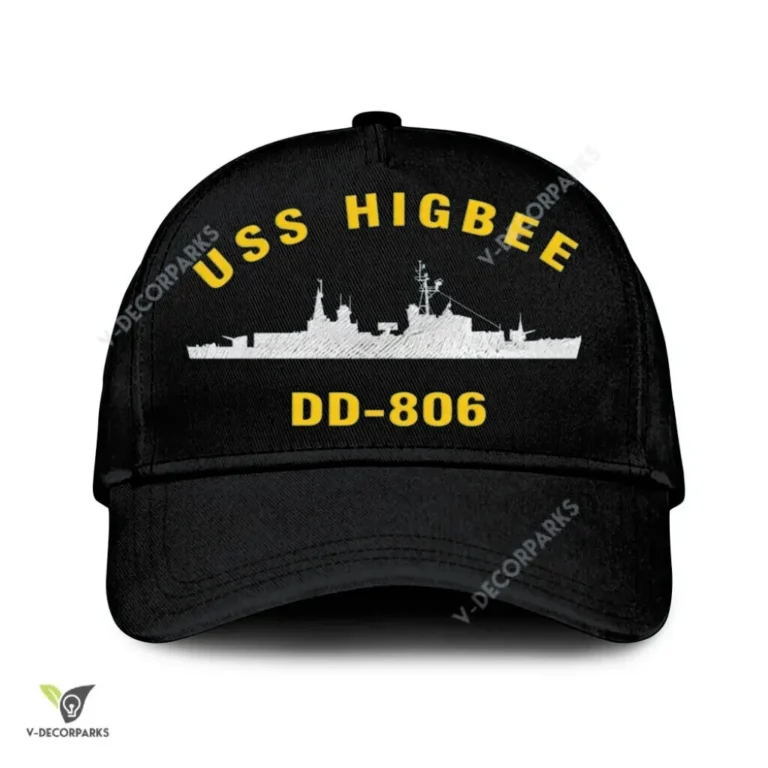 Uss Higbee Dd-806 Classic Baseball Cap Gift For Navy Veteran, Custom Print/embroidered Us Navy Ships Classic Cap