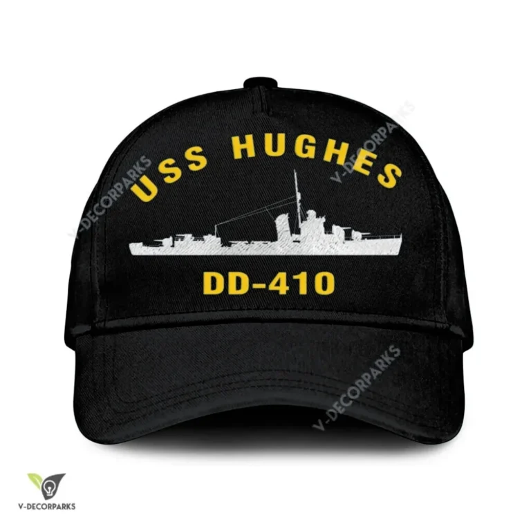 Uss Hughes Dd-410 Classic Baseball Cap Gift For Navy Veteran, Custom Print/embroidered Us Navy Ships Classic Cap