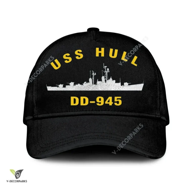 Uss Hull Dd-945 Classic Baseball Cap Gift For Navy Veteran, Custom Print/embroidered Us Navy Ships Classic Cap