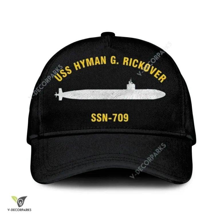 Uss Hyman G. Rickover Ssn-709 Classic Baseball Cap Gift For Navy Veteran, Custom Print/embroidered Us Navy Ships Classic Cap