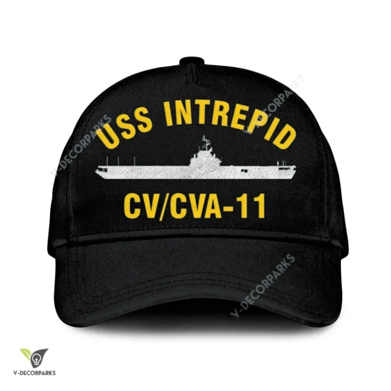 Uss Intrepid Cvcva-11 Classic Baseball Cap Gift For Navy Veteran, Custom Print/embroidered Us Navy Ships Classic Cap