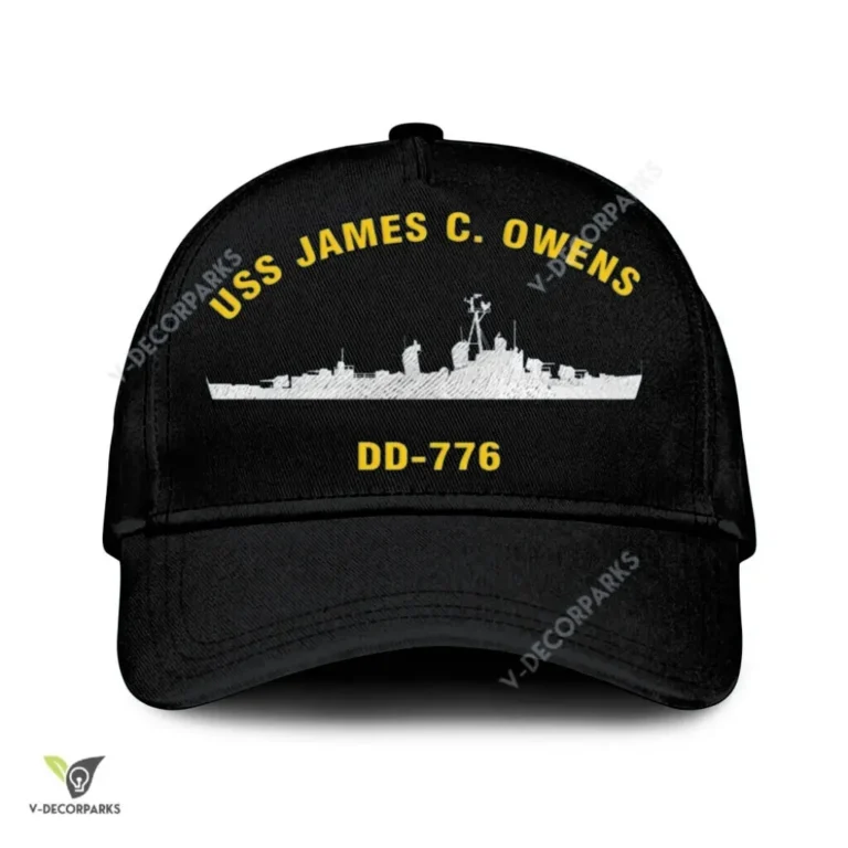 Uss James C. Owens Dd-776 Classic Baseball Cap Gift For Navy Veteran, Custom Print/embroidered Us Navy Ships Classic Cap