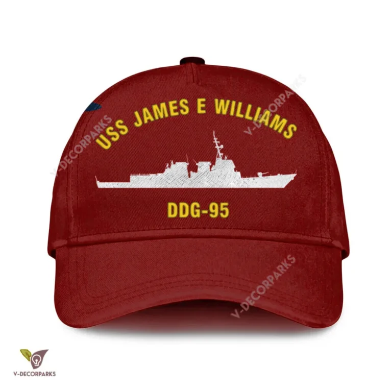Uss James E Williams Ddg-95 Classic Baseball Cap Gift For Navy Veteran, Custom Print/embroidered Us Navy Ships Classic Cap