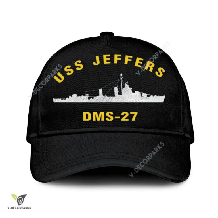 Uss Jeffers Dms-27 Classic Baseball Cap Gift For Navy Veteran, Custom Print/embroidered Us Navy Ships Classic Cap