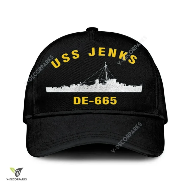 Uss Jenks De-665 Classic Baseball Cap Gift For Navy Veteran, Custom Print/embroidered Us Navy Ships Classic Cap