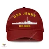 Uss Jenks De-665 Classic Baseball Cap Gift For Navy Veteran, Custom Print/embroidered Us Navy Ships Classic Cap