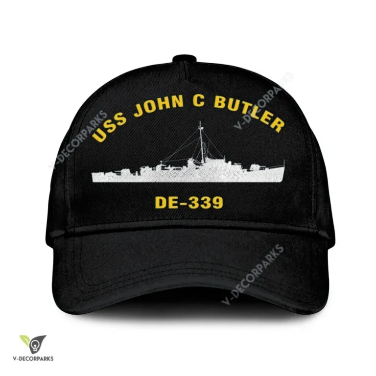 Uss John C Butler De-339 Classic Baseball Cap Gift For Navy Veteran, Custom Print/embroidered Us Navy Ships Classic Cap
