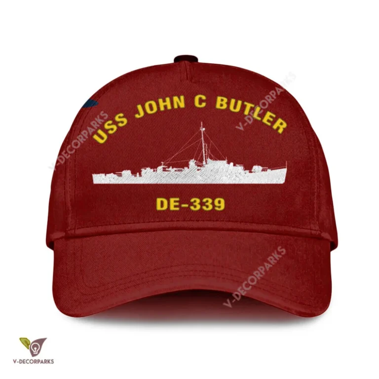 Uss John C Butler De-339 Classic Baseball Cap Gift For Navy Veteran, Custom Print/embroidered Us Navy Ships Classic Cap