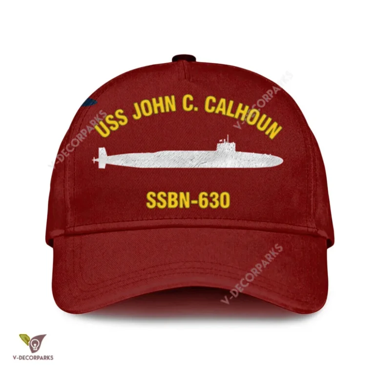 Uss John C. Calhoun Ssbn-630 Classic Baseball Cap Gift For Navy Veteran, Custom Print/embroidered Us Navy Ships Classic Cap