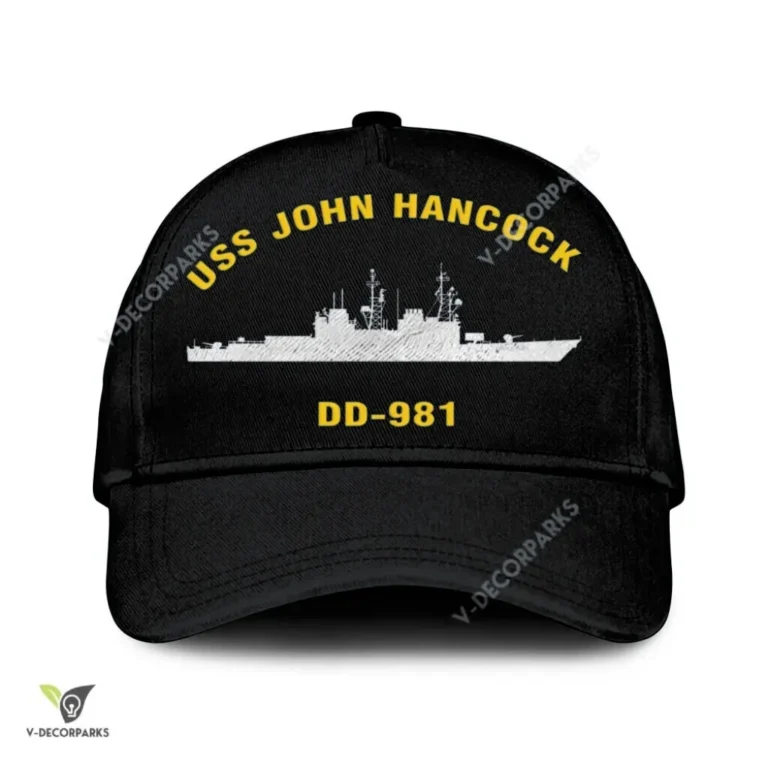 Uss John Hancock Dd-981 Classic Baseball Cap Gift For Navy Veteran, Custom Print/embroidered Us Navy Ships Classic Cap