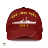 Uss John King Ddg-3 Classic Baseball Cap Gift For Navy Veteran, Custom Print/embroidered Us Navy Ships Classic Cap