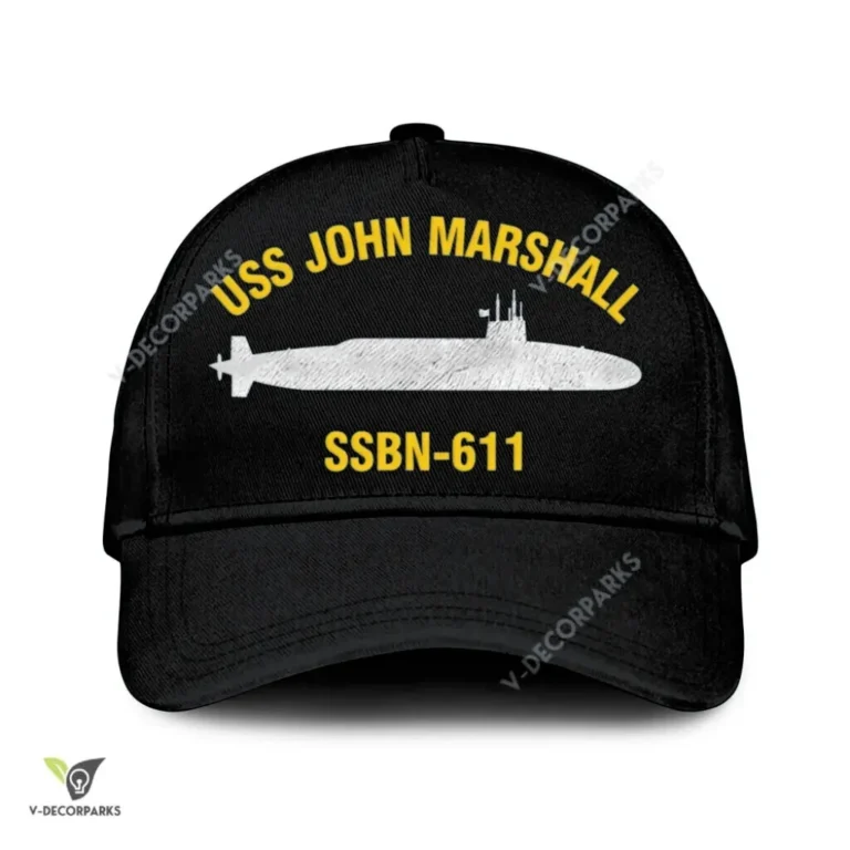 Uss John Marshall Ssbn-611 Classic Baseball Cap Gift For Navy Veteran, Custom Print/embroidered Us Navy Ships Classic Cap