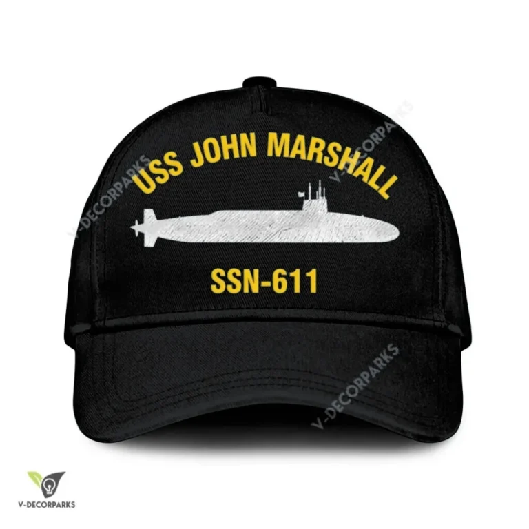 Uss John Marshall Ssn-611 Classic Baseball Cap Gift For Navy Veteran, Custom Print/embroidered Us Navy Ships Classic Cap