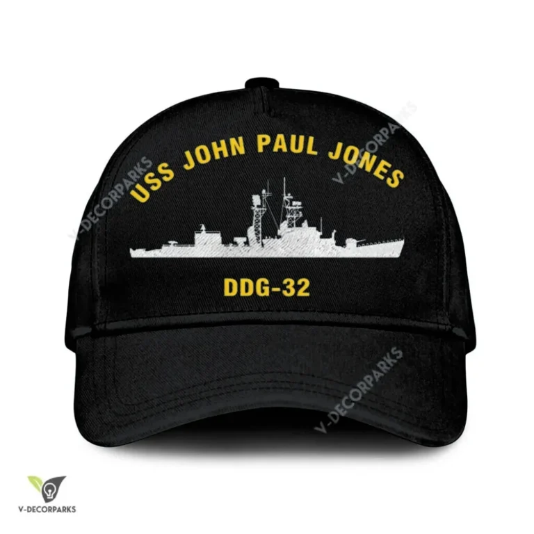 Uss John Paul Jones Ddg-32 Classic Baseball Cap Gift For Navy Veteran, Custom Print/embroidered Us Navy Ships Classic Cap