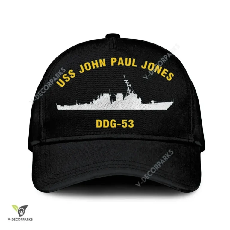 Uss John Paul Jones Ddg-53 Classic Baseball Cap Gift For Navy Veteran, Custom Print/embroidered Us Navy Ships Classic Cap