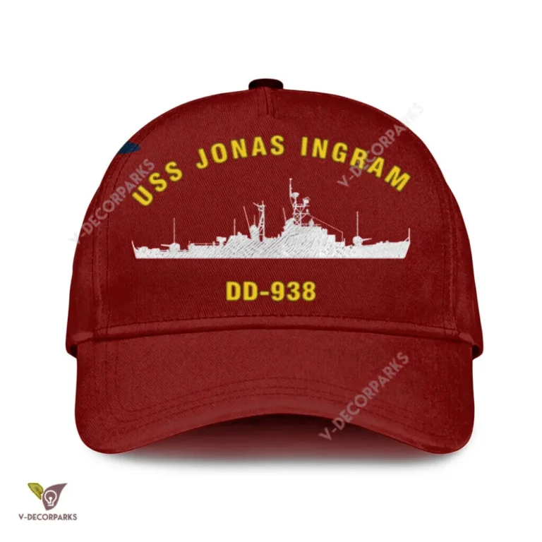 Uss Jonas Ingram Dd-938 Classic Baseball Cap Gift For Navy Veteran, Custom Print/embroidered Us Navy Ships Classic Cap