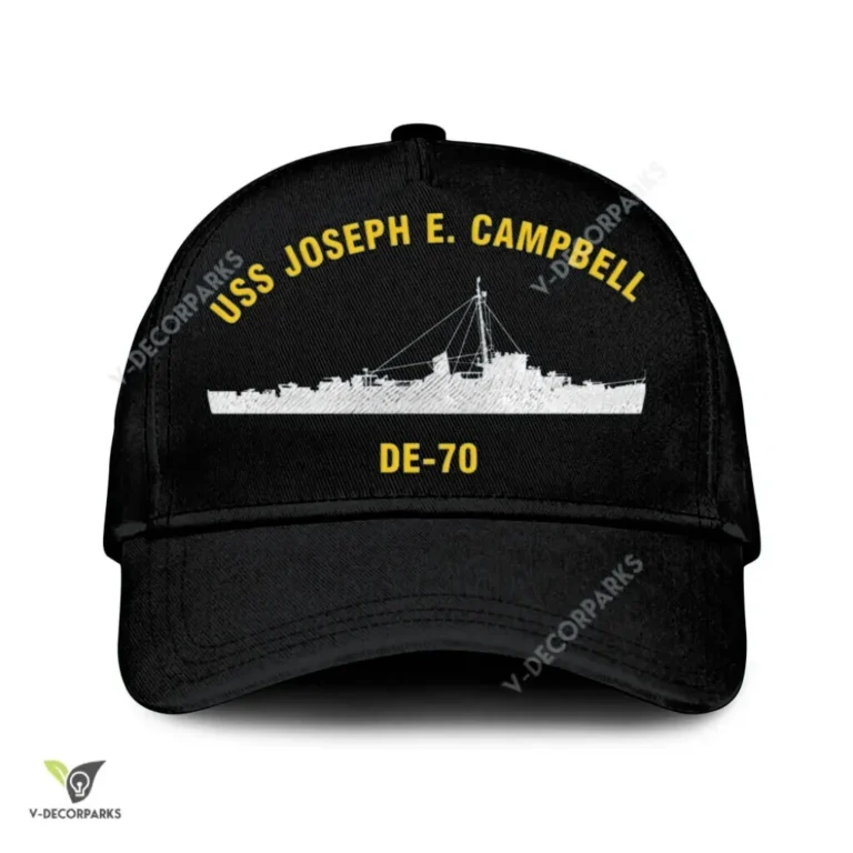 Uss Joseph E. Campbell De-70 Classic Baseball Cap Gift For Navy Veteran, Custom Print/embroidered Us Navy Ships Classic Cap