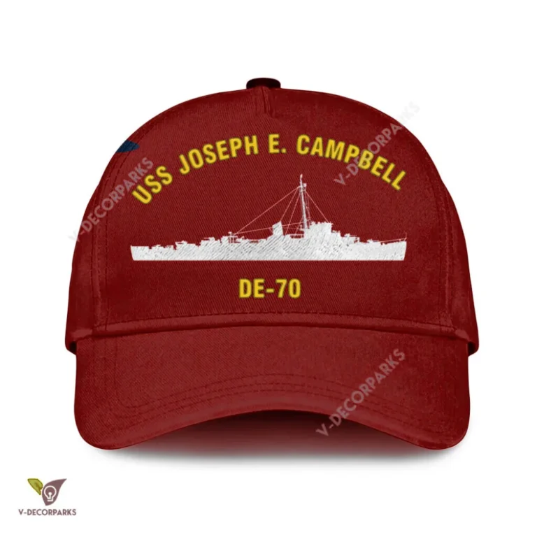 Uss Joseph E. Campbell De-70 Classic Baseball Cap Gift For Navy Veteran, Custom Print/embroidered Us Navy Ships Classic Cap