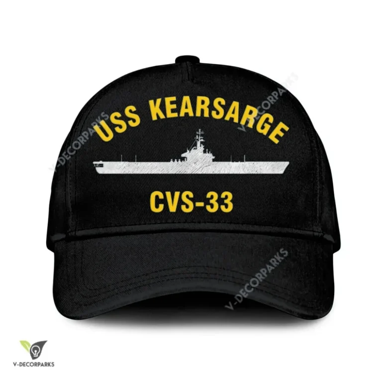 Uss Kearsarge Cvs-33 Classic Baseball Cap Gift For Navy Veteran, Custom Print/embroidered Us Navy Ships Classic Cap