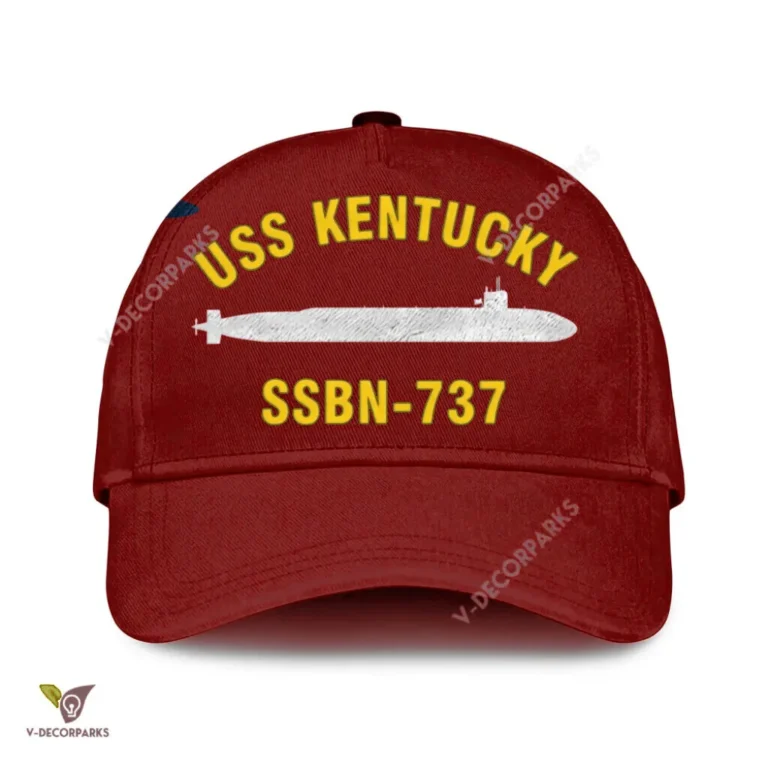 Uss Kentucky Ssbn-737 Classic Baseball Cap Gift For Navy Veteran, Custom Print/embroidered Us Navy Ships Classic Cap