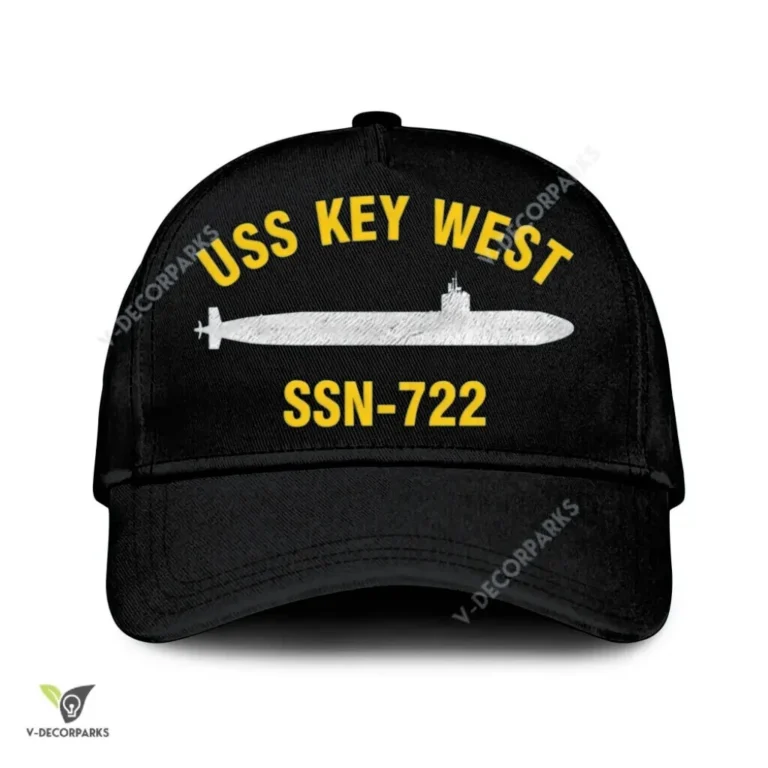 Uss Key West Ssn-722 Classic Baseball Cap Gift For Navy Veteran, Custom Print/embroidered Us Navy Ships Classic Cap