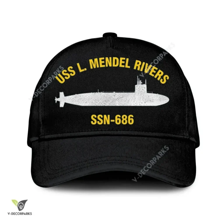Uss L. Mendel Rivers Ssn-686 Classic Baseball Cap Gift For Navy Veteran, Custom Print/embroidered Us Navy Ships Classic Cap
