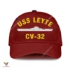 Uss Leyte Cv-32 Classic Baseball Cap Gift For Navy Veteran, Custom Print/embroidered Us Navy Ships Classic Cap