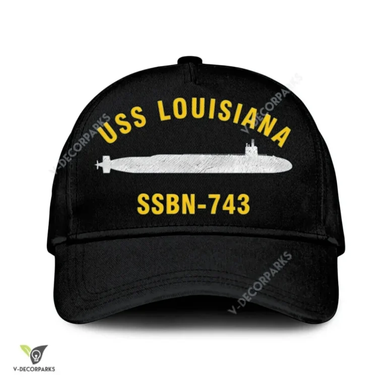 Uss Louisiana Ssbn-743 V2 Classic Baseball Cap Gift For Navy Veteran, Custom Print/embroidered Us Navy Ships Classic Cap