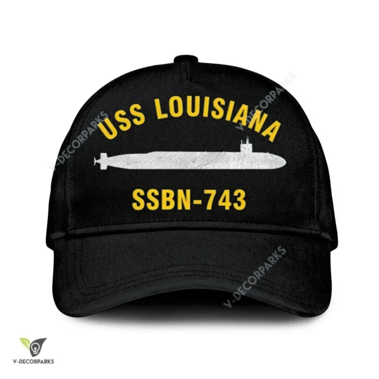 Uss Louisiana Ssbn-743 Classic Baseball Cap Gift For Navy Veteran, Custom Print/embroidered Us Navy Ships Classic Cap