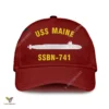 Uss Maine Ssbn-741 V2 Classic Baseball Cap Gift For Navy Veteran, Custom Print/embroidered Us Navy Ships Classic Cap