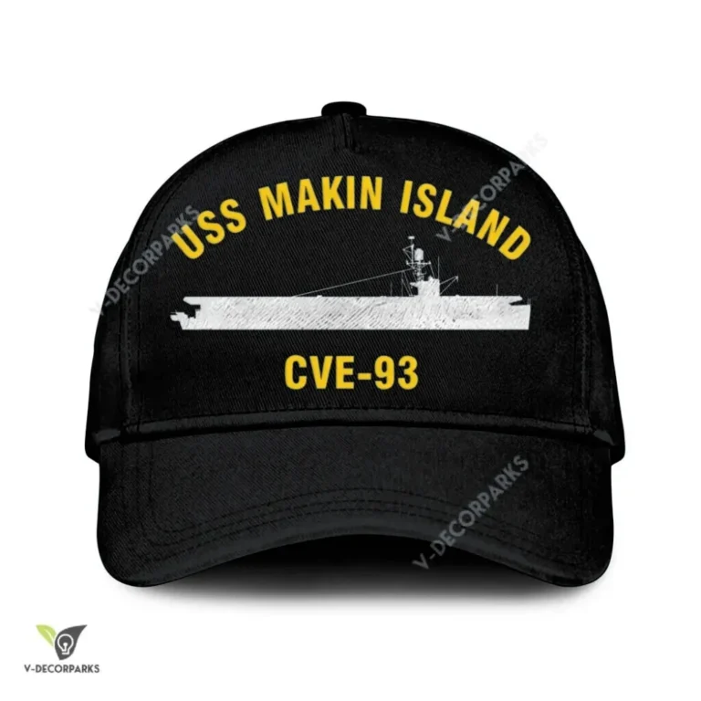 Uss Makin Island Cve-93 Classic Baseball Cap Gift For Navy Veteran, Custom Print/embroidered Us Navy Ships Classic Cap