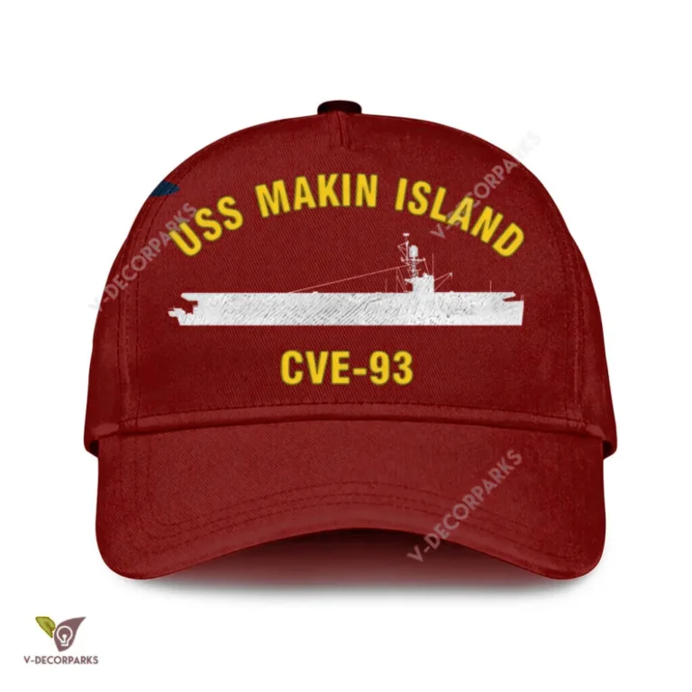 Uss Makin Island Cve-93 Classic Baseball Cap Gift For Navy Veteran, Custom Print/embroidered Us Navy Ships Classic Cap