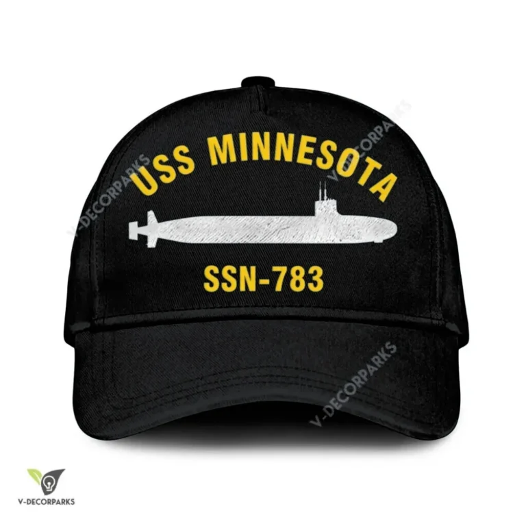 Uss Minnesota Ssn-783 Classic Baseball Cap Gift For Navy Veteran, Custom Print/embroidered Us Navy Ships Classic Cap