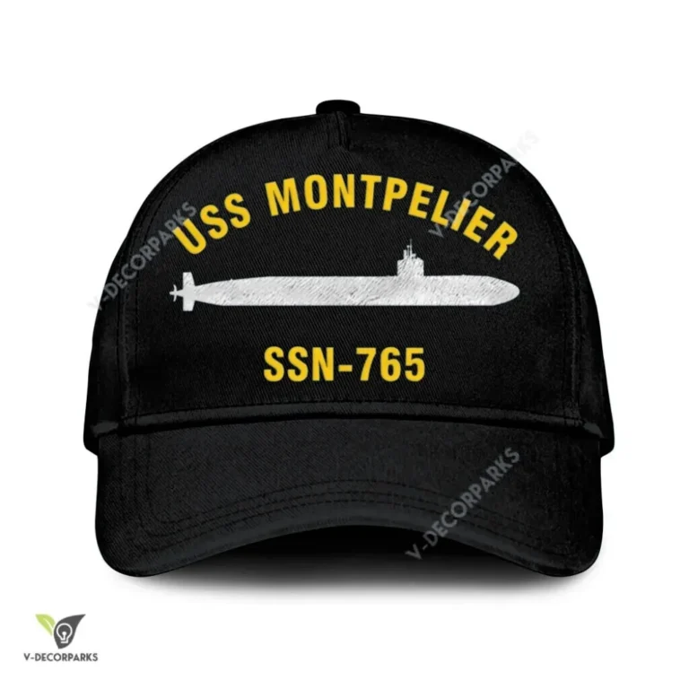 Uss Montpelier Ssn-765 V2 Classic Baseball Cap Gift For Navy Veteran, Custom Print/embroidered Us Navy Ships Classic Cap