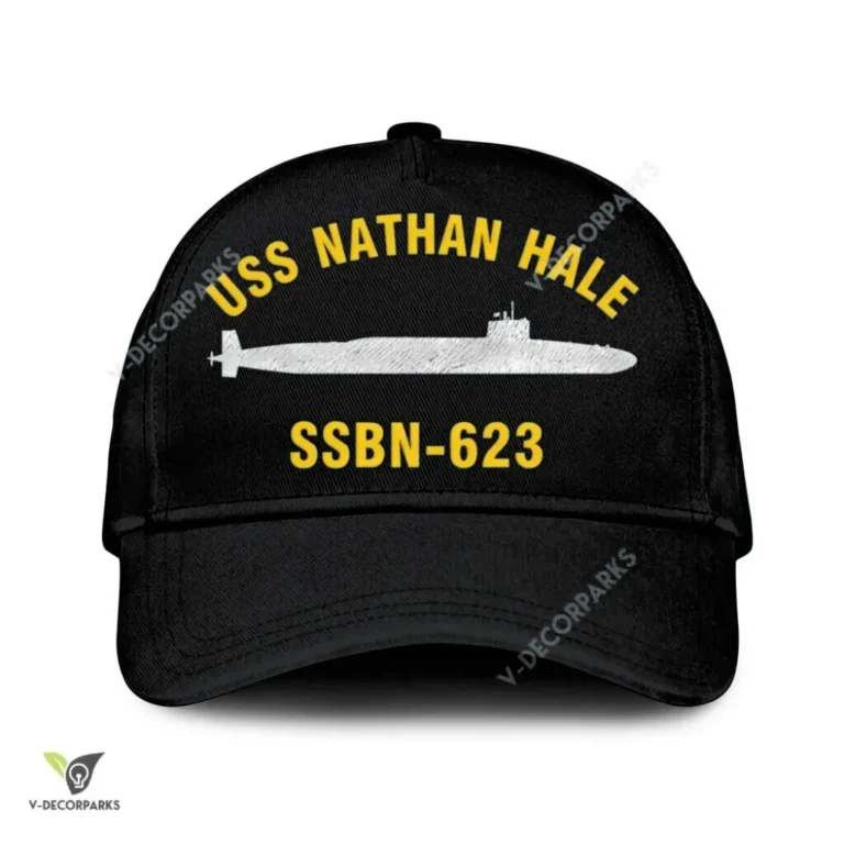 Uss Nathan Hale Ssbn-623 Classic Baseball Cap Gift For Navy Veteran, Custom Print/embroidered Us Navy Ships Classic Cap