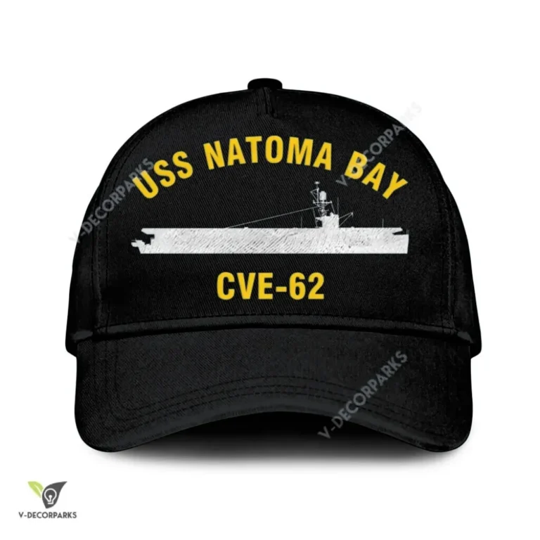 Uss Natoma Bay Cve-62 Classic Baseball Cap Gift For Navy Veteran, Custom Print/embroidered Us Navy Ships Classic Cap